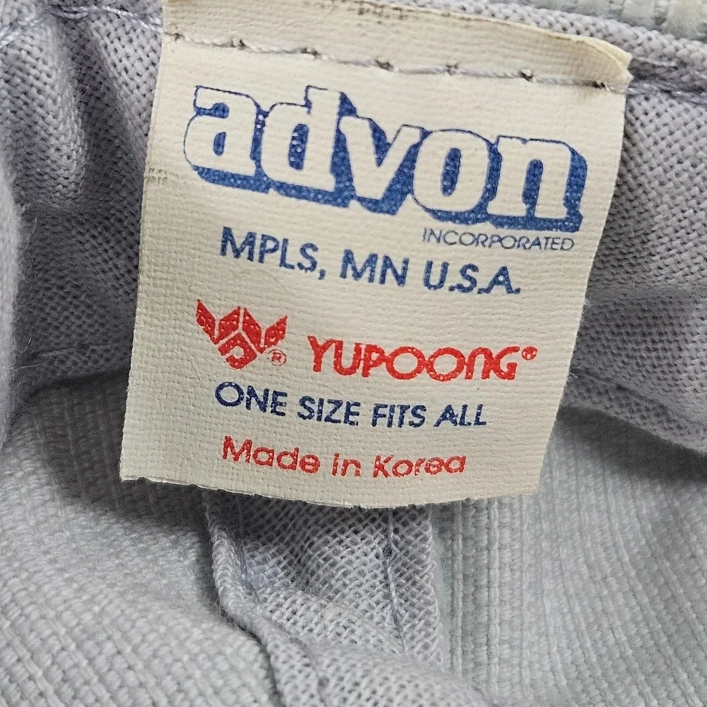 Vintage American Quality Corduroy Hat Gray Patina Advon Inc Snapback Rope 80s